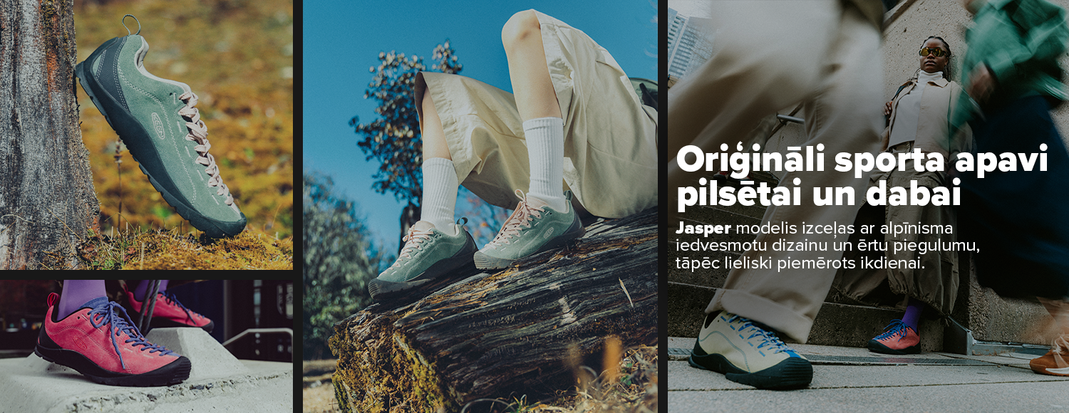 Keen Jasper un Keen Jasper Zionic &ndash; ērti brīvā laika apavi vīrie&scaron;iem un sievietēm ar unikālu dizainu, izturīgu zoli un komfortu visai dienai. 365 d. bezmaksas atgrie&scaron;ana.